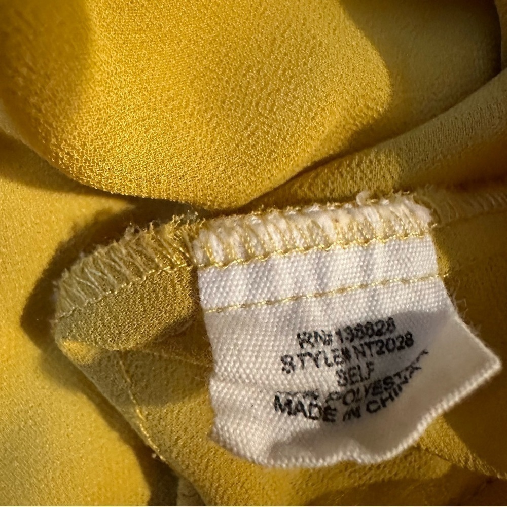 FREE* Naked Zebra Mid Sleeve High-Low Hem Blouse Yellow Semi Sheer - Picture 11 of 16